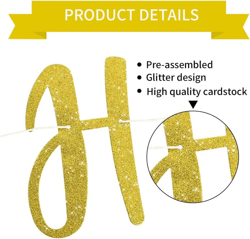 BEISHIDA Gold Glitter Happy Retirement Banner  PreStrung Banner Decoration for Women  Man Party Supplies - Image 3
