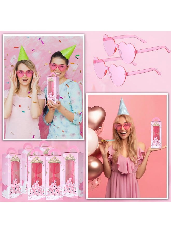 Tellegloww 32 Pieces Princess Theme Party Favor Includes Pink Princess Castle Theme Gift Boxes and Heart Shaped Sunglasses for Birthday Party Baby Shower Supplies - Image 5