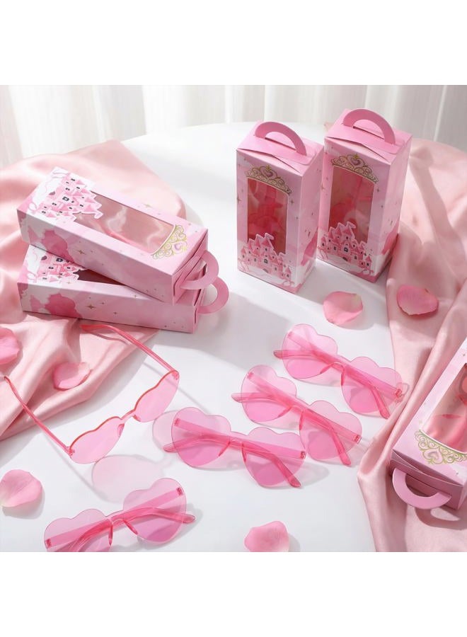 Tellegloww 32 Pieces Princess Theme Party Favor Includes Pink Princess Castle Theme Gift Boxes and Heart Shaped Sunglasses for Birthday Party Baby Shower Supplies - Image 4