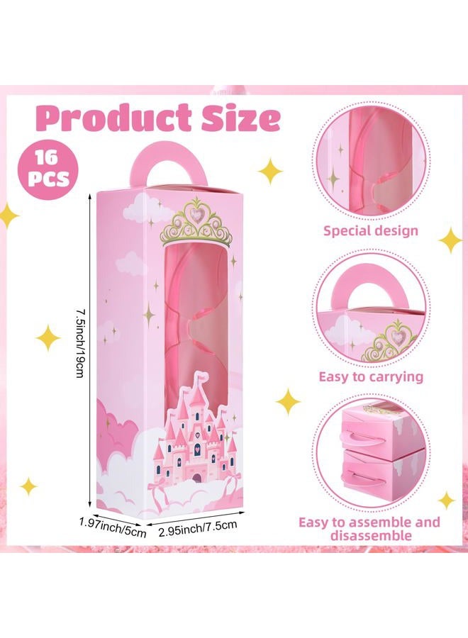 Tellegloww 32 Pieces Princess Theme Party Favor Includes Pink Princess Castle Theme Gift Boxes and Heart Shaped Sunglasses for Birthday Party Baby Shower Supplies - Image 2