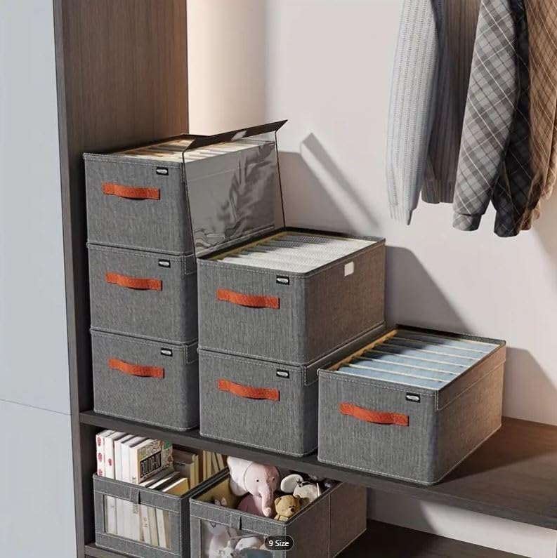 Kresal Kresal Foldable Storage Box With Transparent Dust Cover Book Clothing Snack Car Trunk Storage Box Bedroom Clothing Storage Cabinet Suitable For Bedroom Study Living Room 1 Pc  - Image 5