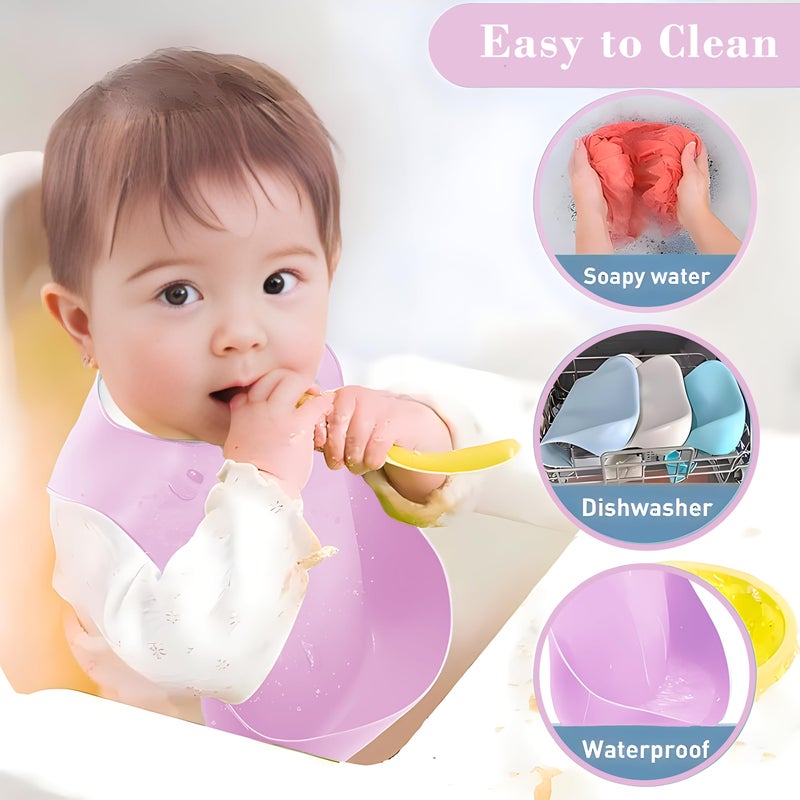 MIICASA Silicone Baby Feeding Set,Miicasa Baby Led Weaning Supplies Kit With Suction Bowl & Car Plate, Bib, Spoon, Fork, Cup - Food-Grade Silicone, Dishwasher-Safe, No BPAs - For 3+ Months - Image 2