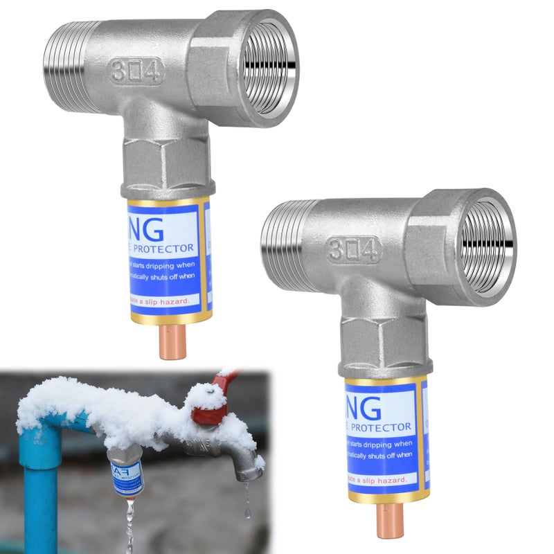Fantang 2Set T-Type Outdoor Faucet Freeze Protection Heavy Duty Garden Faucet Freeze Prevention Valve Anti Freeze Winter Faucets Protector Faucet Cover Replacement with Tape Fit 3/4" Thread for Farm Courtyard - Image 1