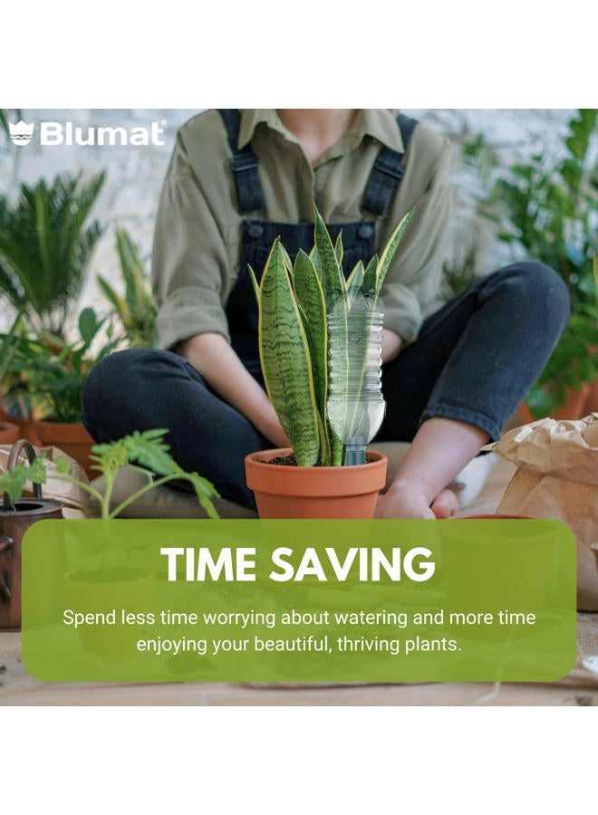 Blumat Bottle Adapter (3 Pack): Self Watering Spikes/Houseplant Watering Stakes, Automatic Irrigation System, Use When On Vacation,Terracotta Spikes to use with Recycled Plastic Water Bottles - Image 3