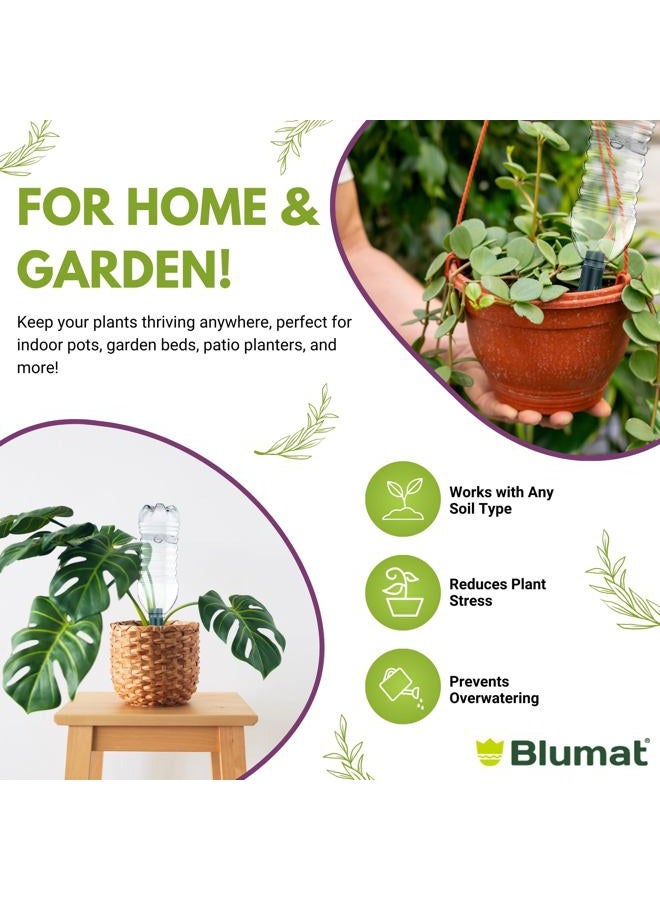 Blumat Bottle Adapter (3 Pack): Self Watering Spikes/Houseplant Watering Stakes, Automatic Irrigation System, Use When On Vacation,Terracotta Spikes to use with Recycled Plastic Water Bottles - Image 4