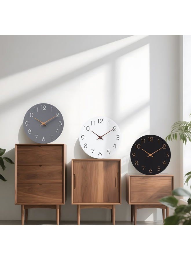 Mosewa Wall Clock - 10 Inch Black Wall Clocks Battery Operated Silent Non-Ticking - Simple Minimalist Style Rose Gold Numbers Clock Decorative for Living Room,Kitchen,Home,Office,Bathroom(10" Black) - Image 4