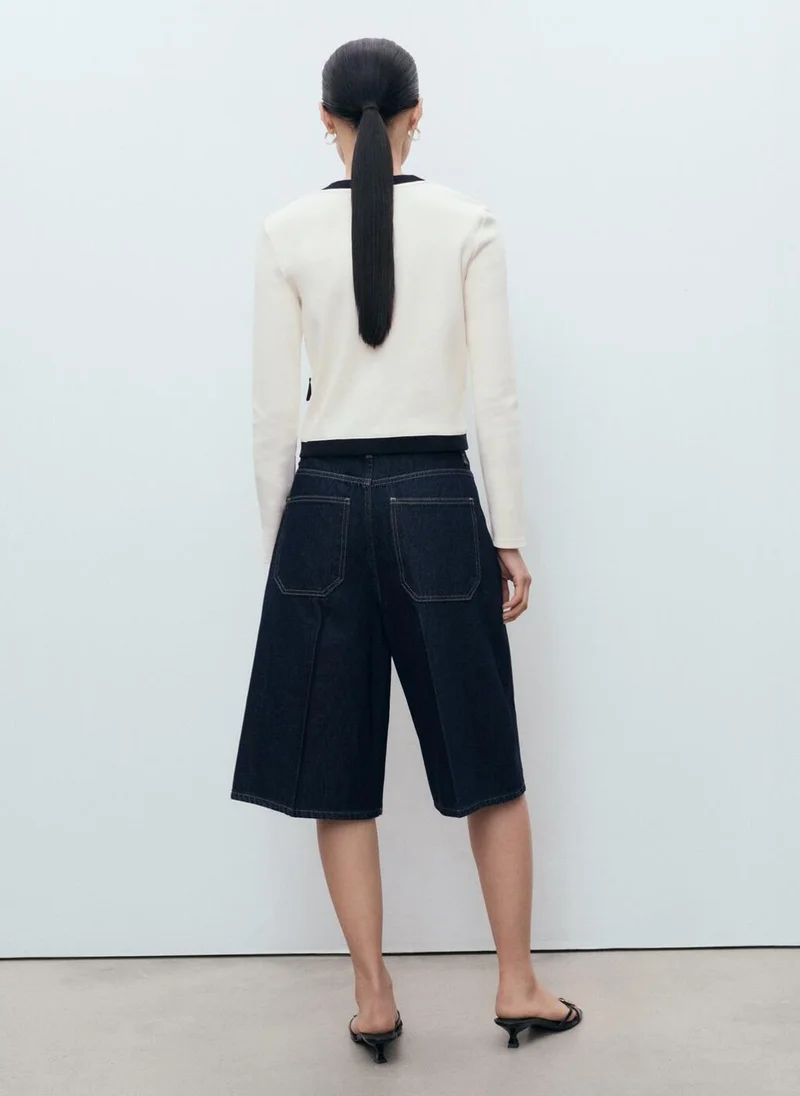 MANGO Contrasting cotton cardigan