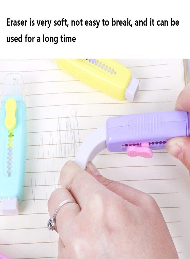 Waremew 8 Pcs Creative Retractable Pencil Erasers with Brush, Colored Push-Pull Rubber Eraser for Students Kids School Office Pencils Painting Drawing Gift Supplies - Image 3