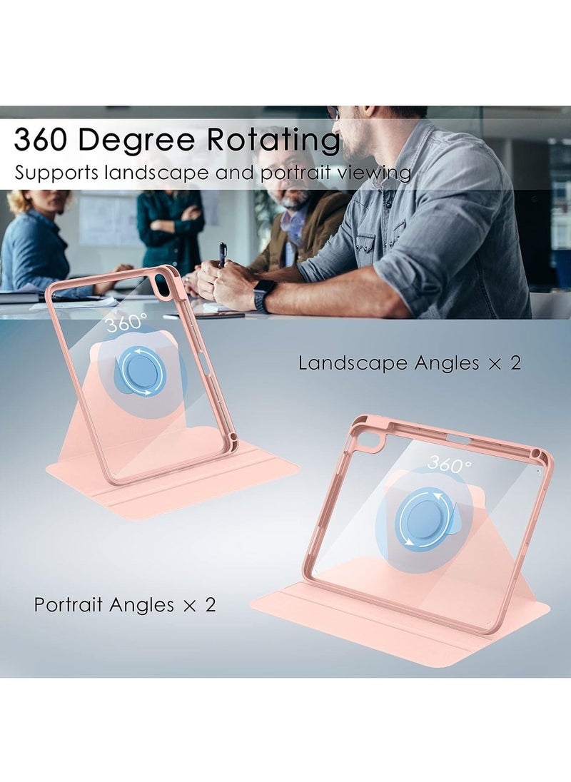 Rotating Case for iPad (A16) 11th 11 inch 2025 Gen iPad 11 Case/Case For iPad 10th Gen Case 2022 iPad 10 Case with Pencil Holder, 360 Degree Rotation Protective Stand Cover Clear Back, Auto Wake/Sleep