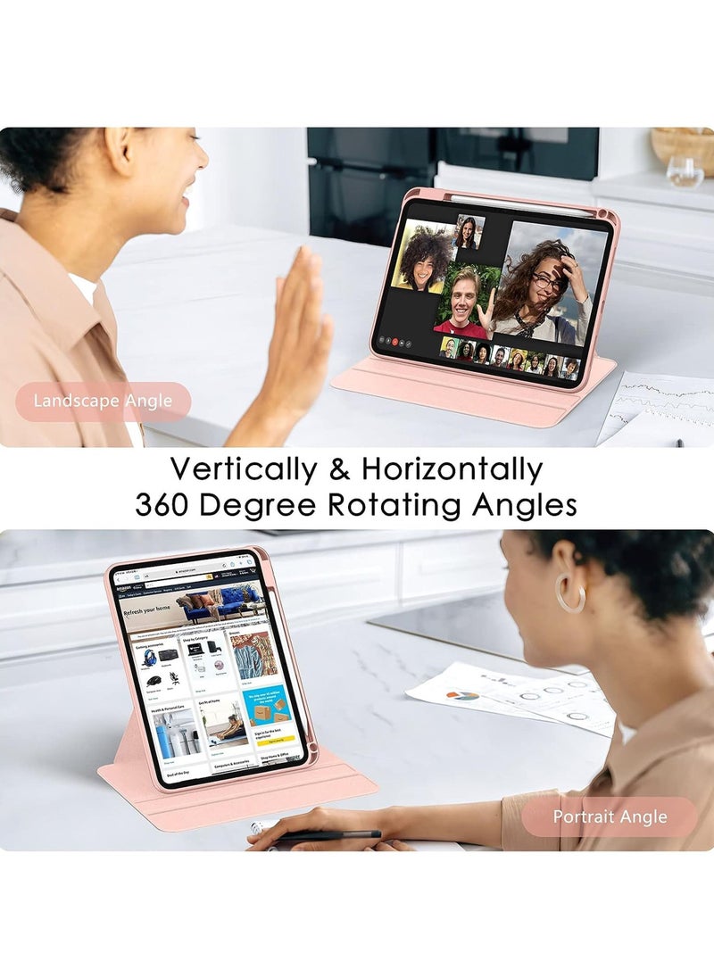 Rotating Case for iPad (A16) 11th 11 inch 2025 Gen iPad 11 Case/Case For iPad 10th Gen Case 2022 iPad 10 Case with Pencil Holder, 360 Degree Rotation Protective Stand Cover Clear Back, Auto Wake/Sleep