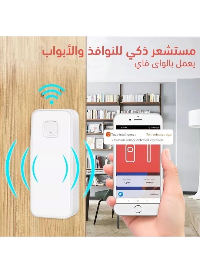 Smart Door And Window Sensor Smart Door And Window Alarm Wi-Fi Enabled Wireless Security Sensor Compatible With Google Home & Tuya Instant Mobile Alerts Easy Installation Design Size 93 × 40mm - Image 4