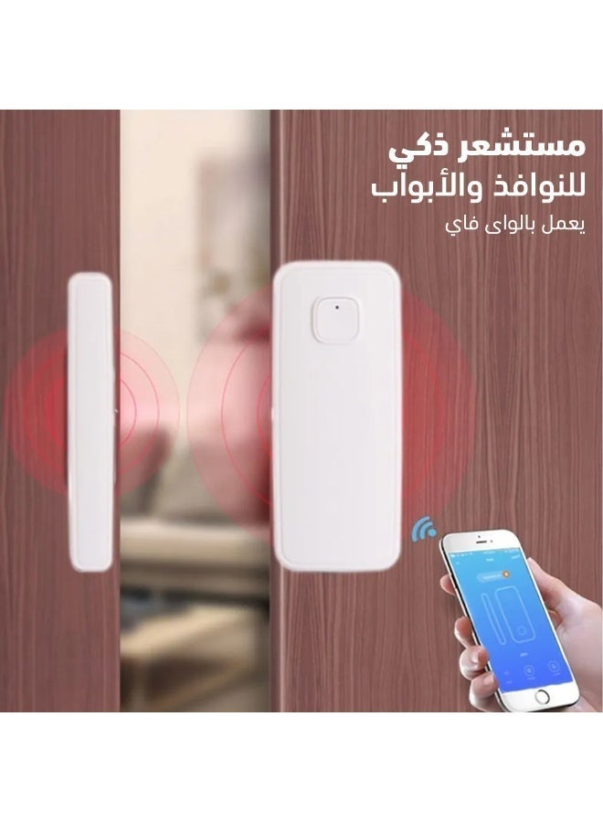 Smart Door And Window Sensor Smart Door And Window Alarm Wi-Fi Enabled Wireless Security Sensor Compatible With Google Home & Tuya Instant Mobile Alerts Easy Installation Design Size 93 × 40mm - Image 5