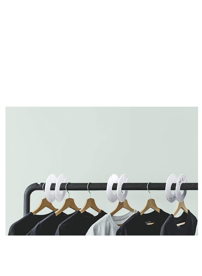 Clothing Rack Size Dividers, Wardrobe Round Hangers Label Closet Dividers with One Marker Pen, for Clothes Organization, White, 20 Pcs - Image 5