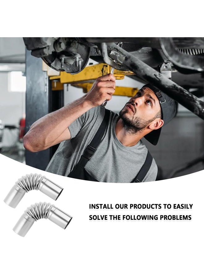 Stacool Diesel Heater Exhaust Pipe Kit,2PCS 24mm Stainless Steel Exhaust Hoses Elbow Connector with 4PCS Hose Clamps,Universal Car Exhaust Repair Kit Diesel Heater Accessories for Diesel Air Heater - Image 5