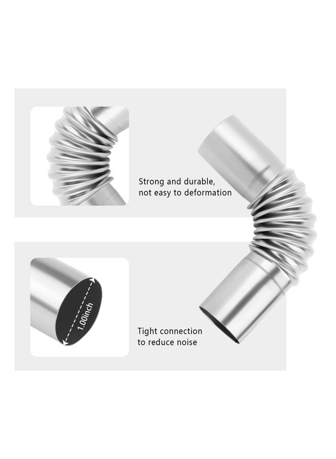 Stacool Diesel Heater Exhaust Pipe Kit,2PCS 24mm Stainless Steel Exhaust Hoses Elbow Connector with 4PCS Hose Clamps,Universal Car Exhaust Repair Kit Diesel Heater Accessories for Diesel Air Heater - Image 3