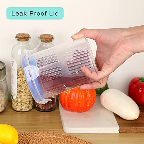 JUXYES Plastic Pickle Jar with Strainer Flip, Transparent Pickle Storage Container with Strainer Insert, Pickle Jar Juice Separator Dry Wet Separation, Pickle And Olive Container with Lock - Image 4