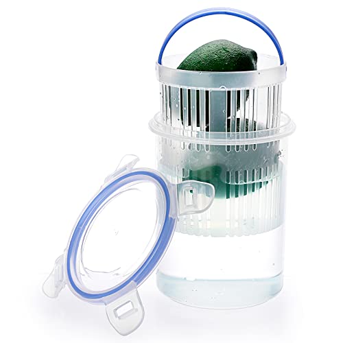 JUXYES Plastic Pickle Jar with Strainer Flip, Transparent Pickle Storage Container with Strainer Insert, Pickle Jar Juice Separator Dry Wet Separation, Pickle And Olive Container with Lock - Image 1