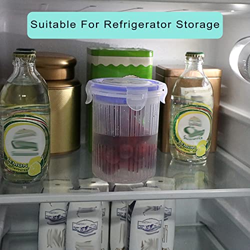 JUXYES Plastic Pickle Jar with Strainer Flip, Transparent Pickle Storage Container with Strainer Insert, Pickle Jar Juice Separator Dry Wet Separation, Pickle And Olive Container with Lock - Image 5