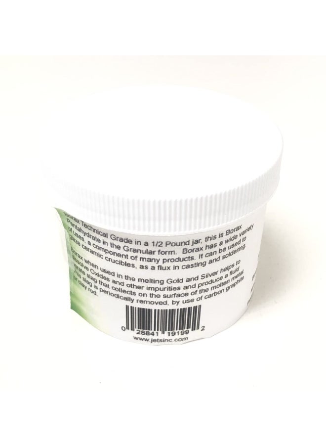 JTS - Borax 1 2 Pound Container Melting Flux 8 Oz. To Glaze Crucible Dishes For Gold Silver Jewelry By Jts - Image 1
