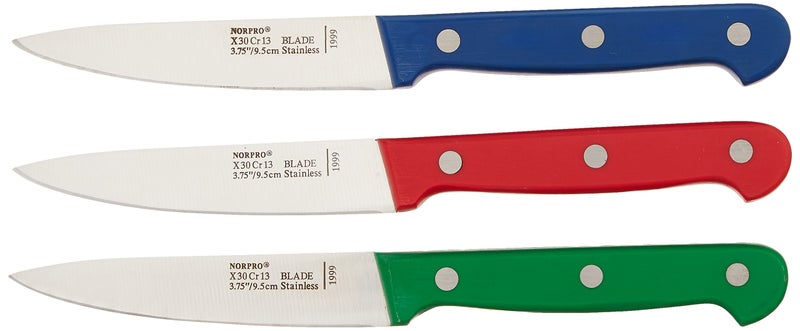 Norpro Colored Paring Knife Set, 3-Piece, Multicolor - Image 1