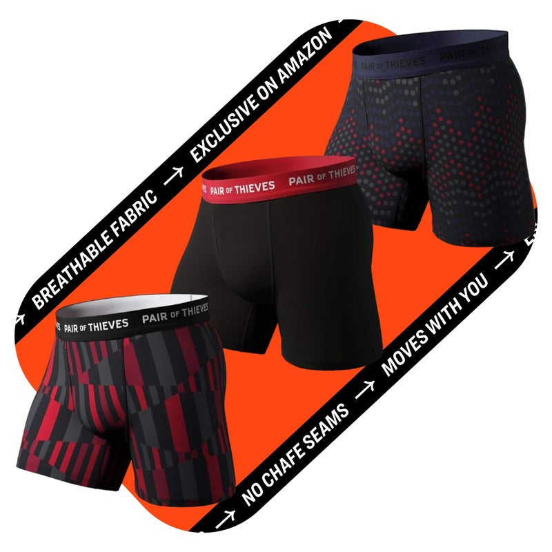 Pair of Thieves Super Fit Boxer Briefs for Men - Ultra Soft, Breathable, Quick-Dry Underwear with 4-Way Stretch (3 Pack) - Image 1