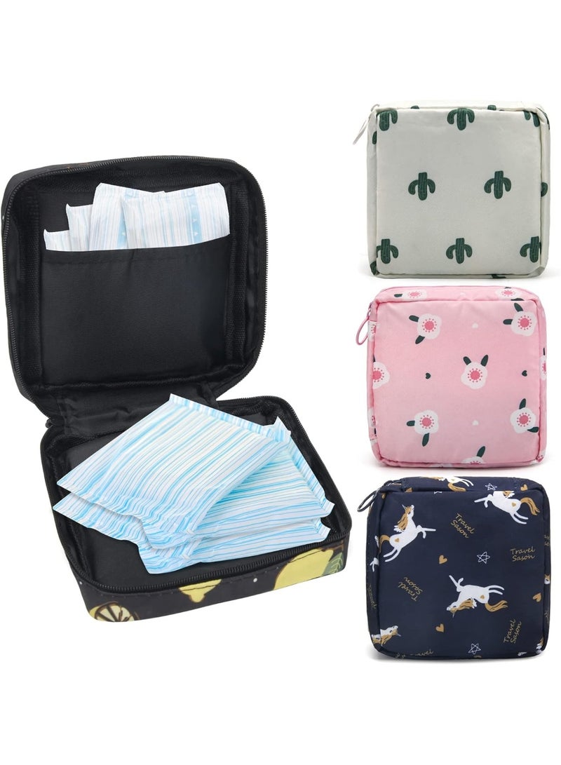 منظم فوط صحية وتمائم مدمج وخفيف الوزن للسفر والتنقل - حقيبة صغيرة بسحاب لتخزين الفوط اليومية والمنتجات النسائية - محفظة إكسسوارات نسائية متعددة الألوان - الحل المثالي لتنظيم حقيبة اليد ومنع الفوضى - مناسبة جداً للفتيات المراهقات والنساء أثناء التنقل- قطعة واحدة - أشكال وألوان عشوائية - Image 1