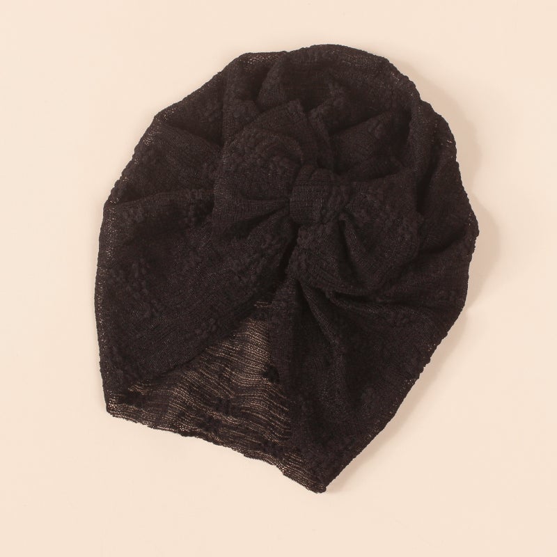 Generic New Soft Elastic Baby Tutu Hat with Double Bow #3 Black