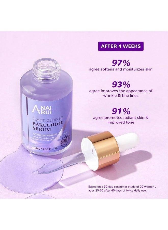 ANAI RUI - Bakuchiol Face Serum For Face Bakuchiol Retinol Alternative Serumsmoothing Face Serum With Hyaluronic Acid & Peptide Sensitive Skin Serum Anti Aging & Wrinkle Serum 1Fl.Oz - Image 1