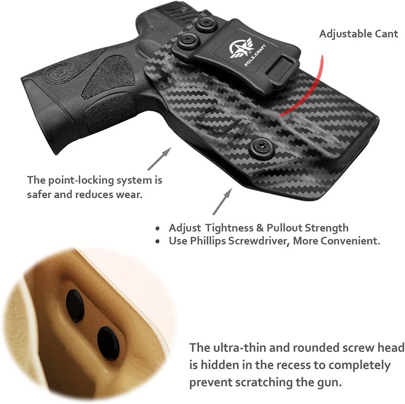 POLE.CRAFT Taurus G3C G2C Holster IWB Kydex Holster Taurus G3C / G2C / G2S / PT111 / PT140 9mm/.40- Inside Waistband Concealed Carry - Image 4