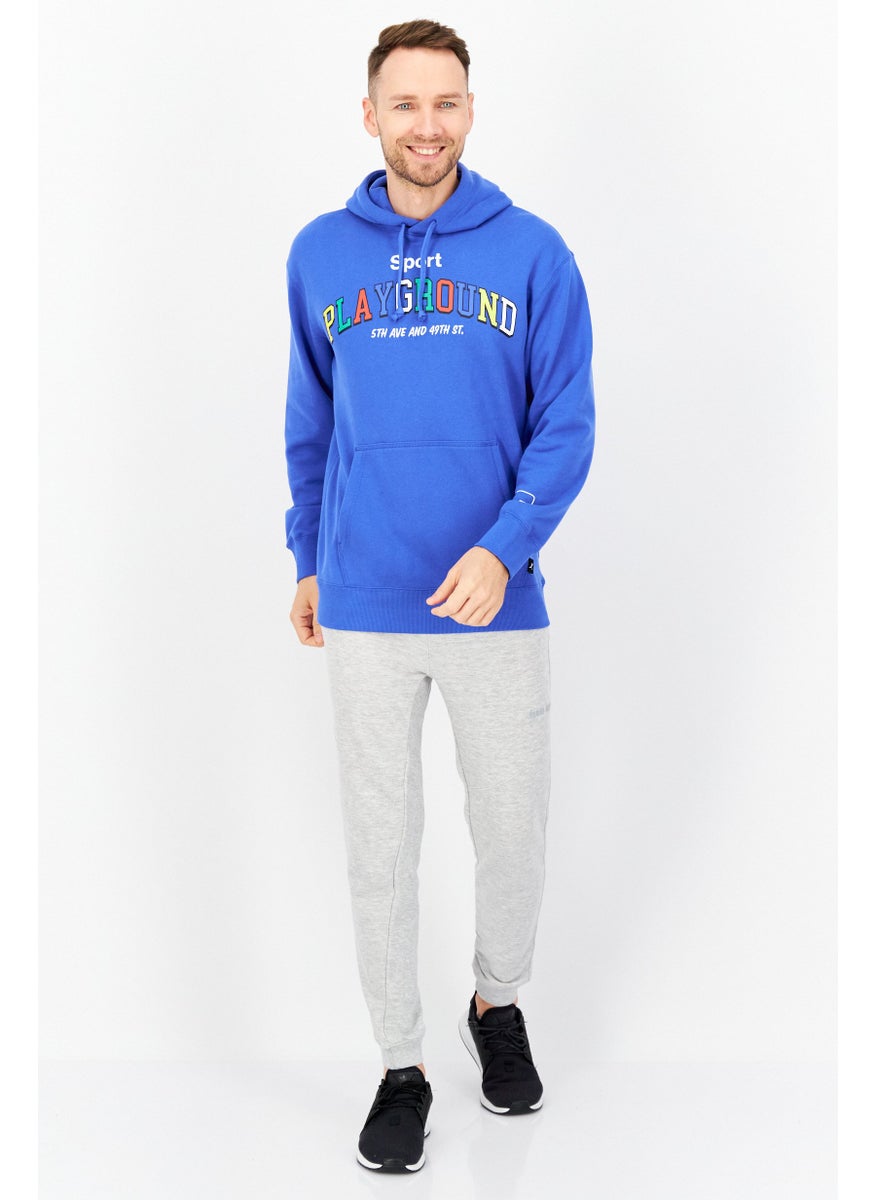 PUMA Men Sportswear Fit Graphic Print Training Hoodies, Blue  - Image 3