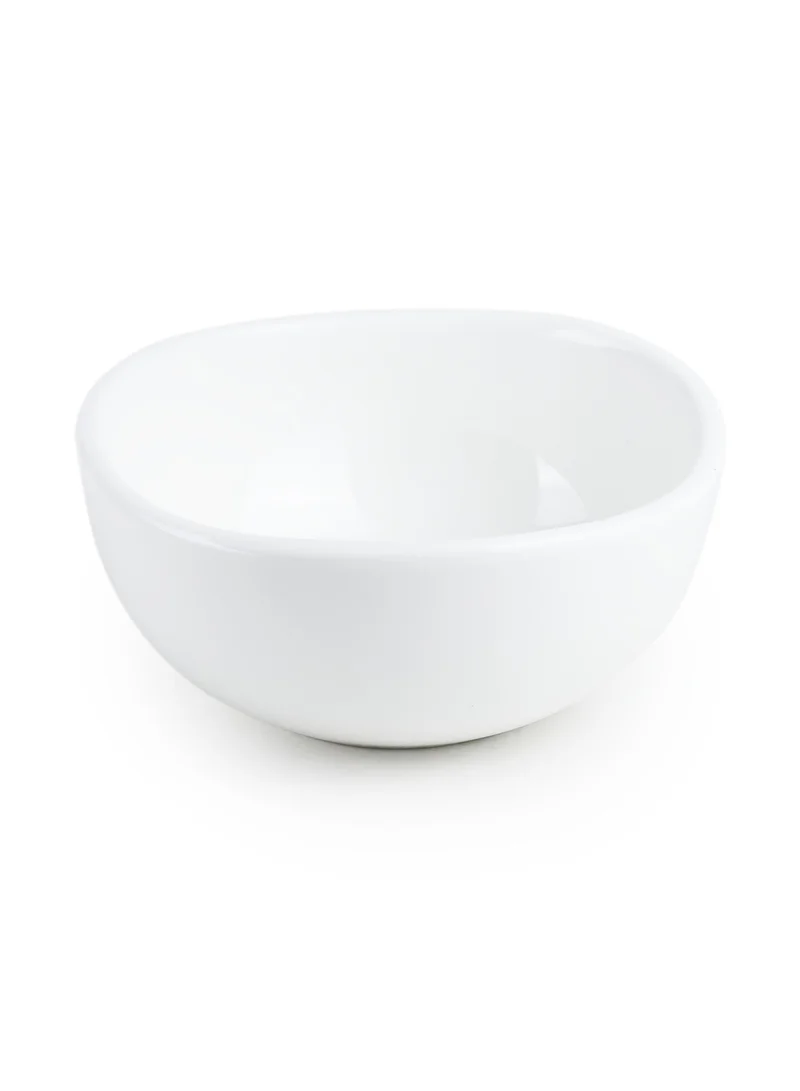 شالو Shallow Porcelain Ceramic Serving Bowl - 10.5x10.5x5cm, White