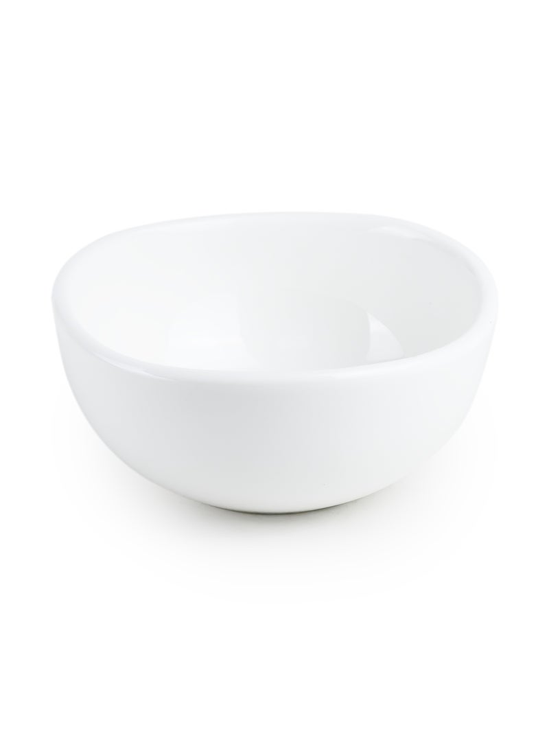 Shallow Porcelain Ceramic Serving Bowl - 10.5x10.5x5cm, White - Image 1