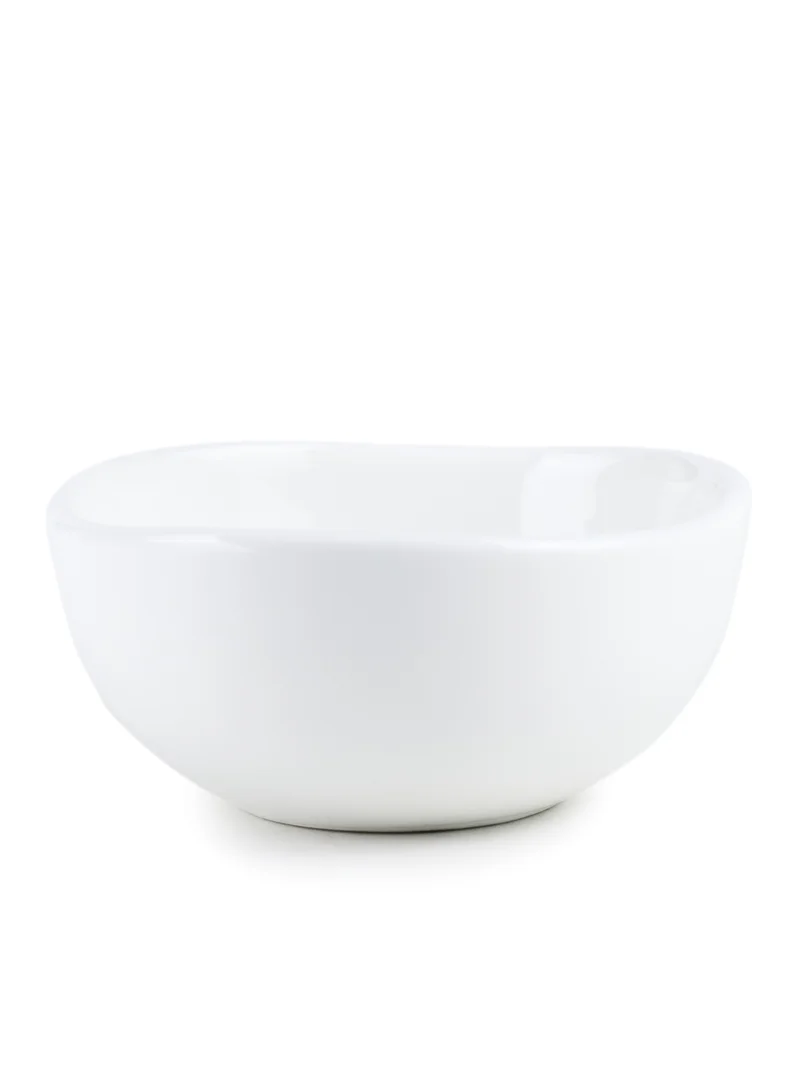 شالو Shallow Porcelain Ceramic Serving Bowl - 10.5x10.5x5cm, White
