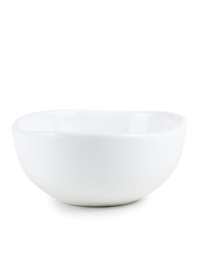 Shallow Porcelain Ceramic Serving Bowl - 10.5x10.5x5cm, White - Image 2