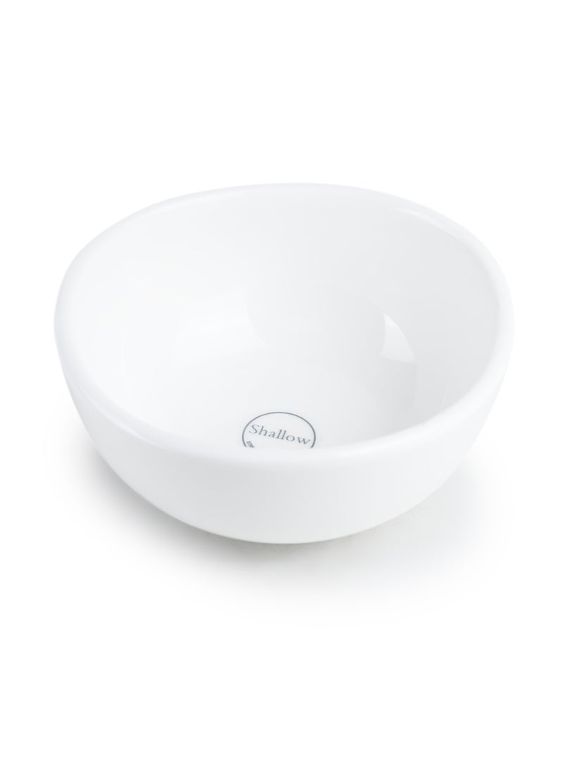 Shallow Porcelain Ceramic Serving Bowl - 10.5x10.5x5cm, White - Image 3