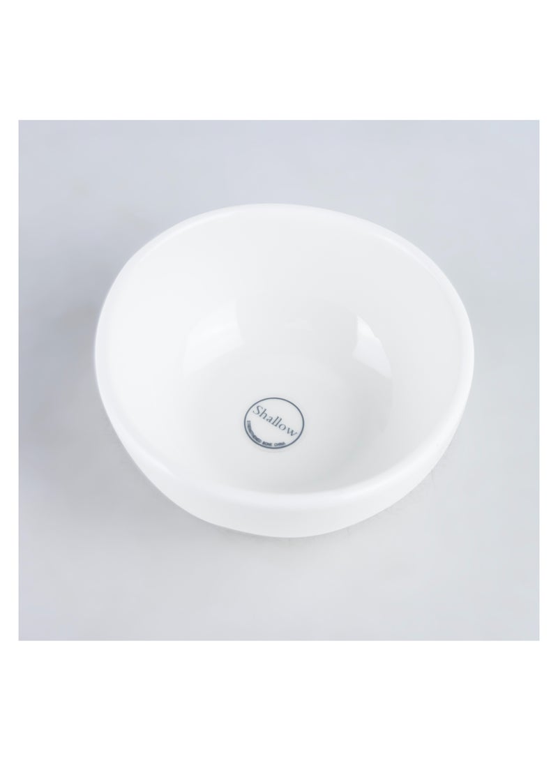 Shallow Porcelain Ceramic Serving Bowl - 10.5x10.5x5cm, White - Image 4