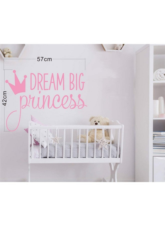 JURUOXIN Dream Big Princess With Crown Wall Decal Vinyl Sticker For Kids Baby Girls Bedroom Decoration Nursery Home Decor Mural Design Ymx18 (Soft Pink) - Image 3