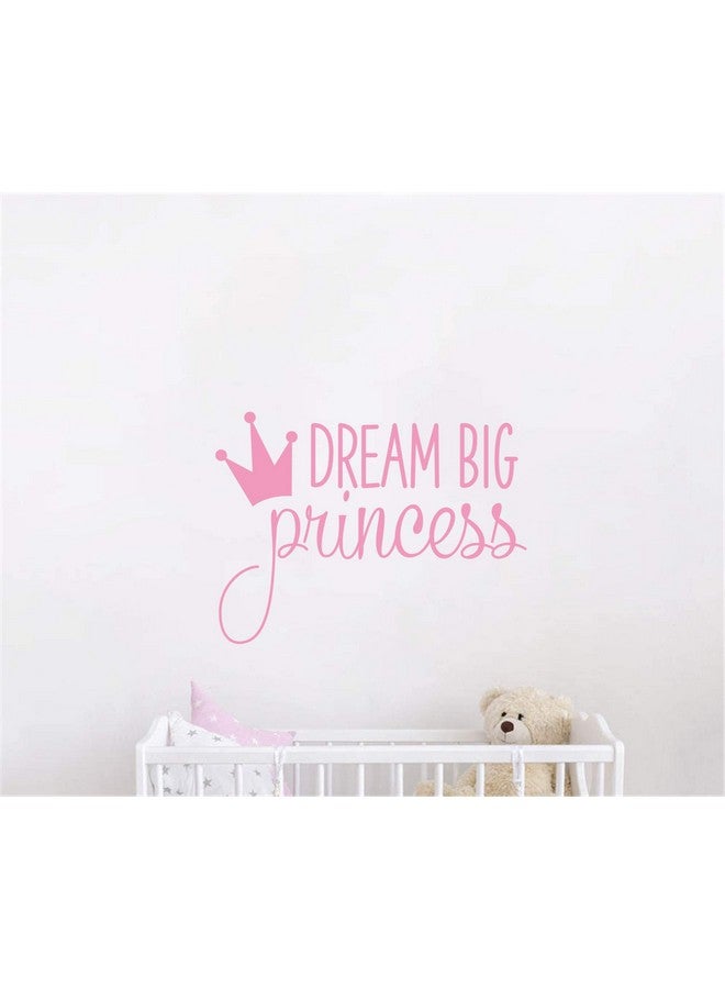 JURUOXIN Dream Big Princess With Crown Wall Decal Vinyl Sticker For Kids Baby Girls Bedroom Decoration Nursery Home Decor Mural Design Ymx18 (Soft Pink) - Image 4