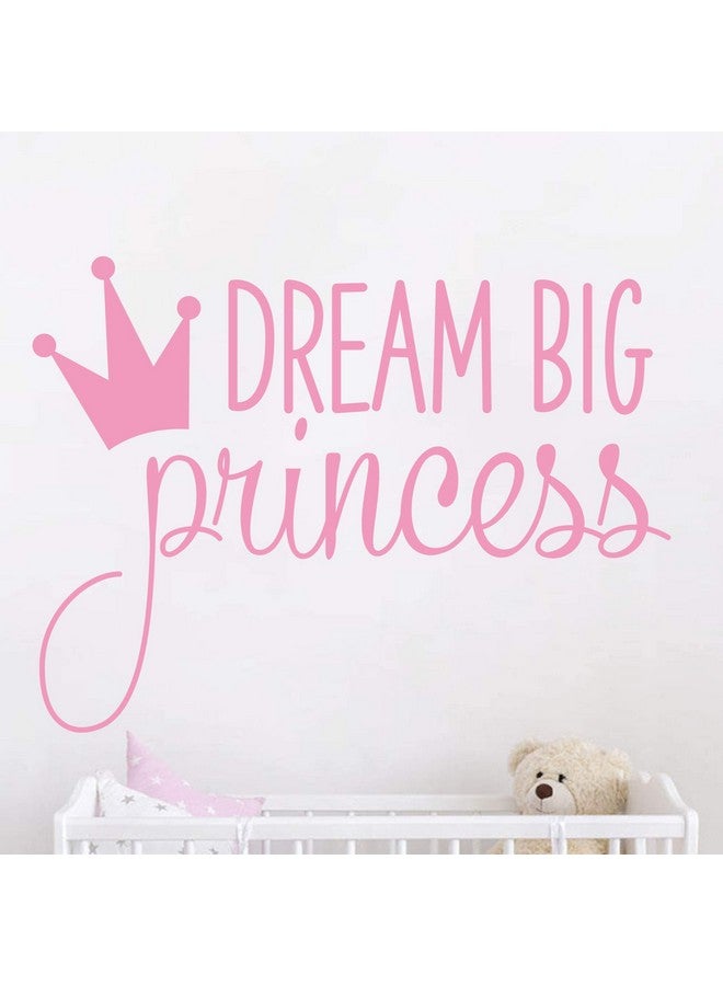JURUOXIN Dream Big Princess With Crown Wall Decal Vinyl Sticker For Kids Baby Girls Bedroom Decoration Nursery Home Decor Mural Design Ymx18 (Soft Pink) - Image 5