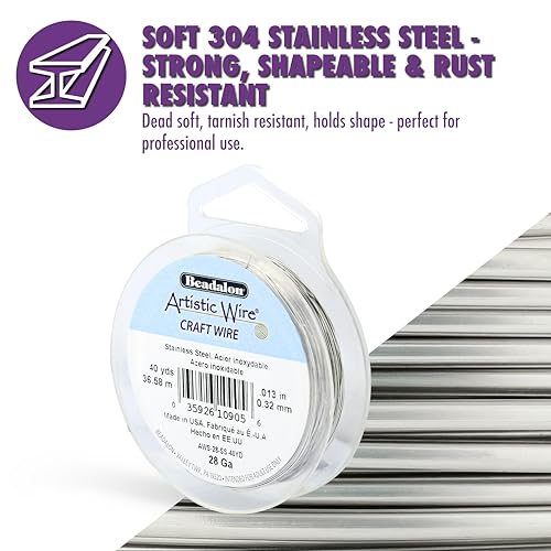 Artistic Wire, 22 Gauge Stainless Steel Craft Wire, 15 yd - Image 2