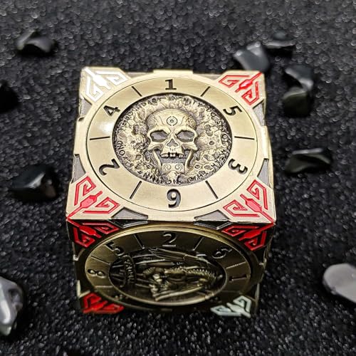 Luazuri DND Spinner Dice 7in1 Metal Dice Set with 3D Relief Dragon Design Unique Spinner Design for Dungeons Dragons Fantasy RPG Polyhedral Dice Set for DD Players DM Bluered - Image 5