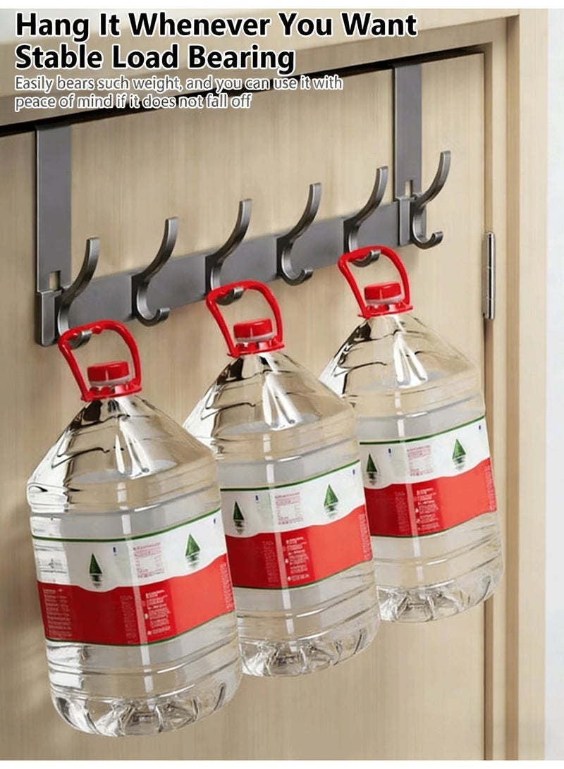 ihomeshop Behind the door hook, heavy duty aluminum hook behind the door hanger storage rack, space saving coat rack for towels, coats, hats, rust-proof bathroom and bedroom storage, bedroom storage no drilling required for installation, hanging storage rack - Image 2