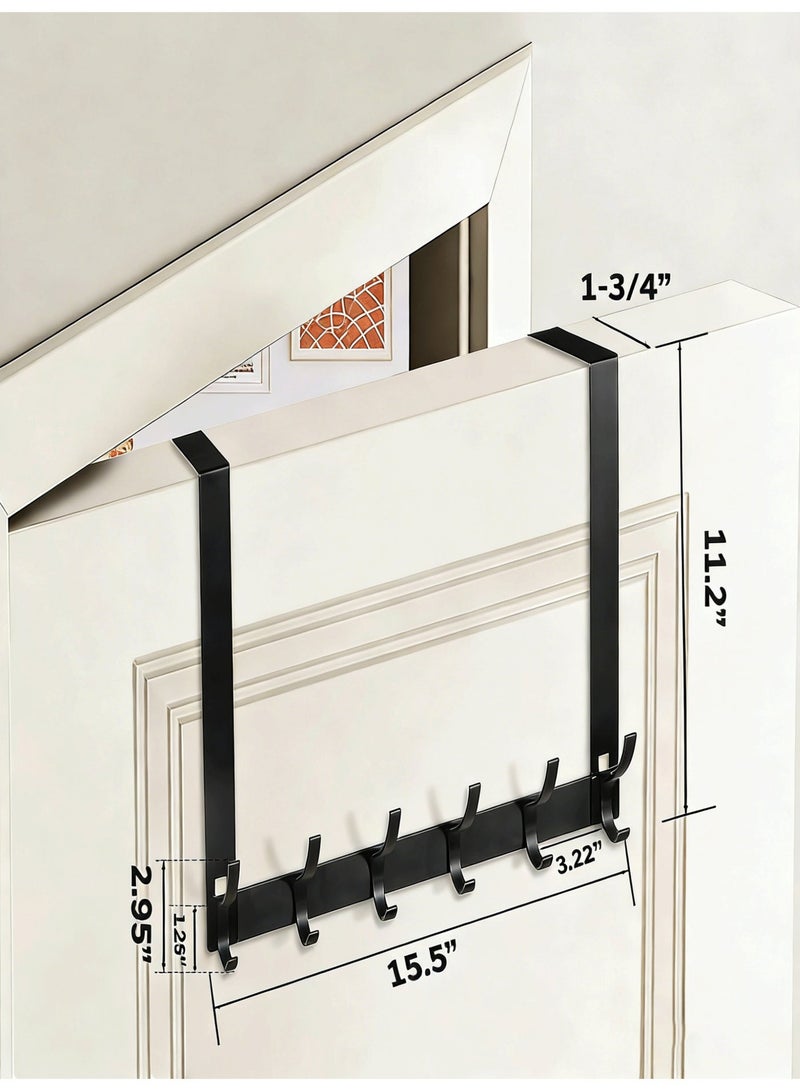 ihomeshop Behind the door hook, heavy duty aluminum hook behind the door hanger storage rack, space saving coat rack for towels, coats, hats, rust-proof bathroom and bedroom storage, bedroom storage no drilling required for installation, hanging storage rack - Image 5