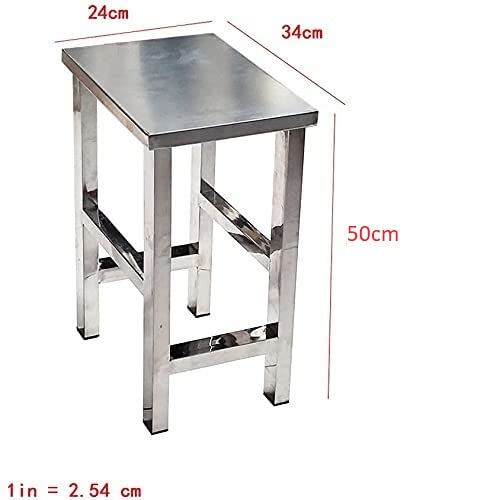 INDIAN DECOR Classic 50CM Tall Square Stainless Steel Stool, Chrome - Image 5
