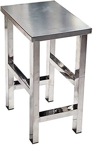 INDIAN DECOR Classic 50CM Tall Square Stainless Steel Stool, Chrome - Image 1