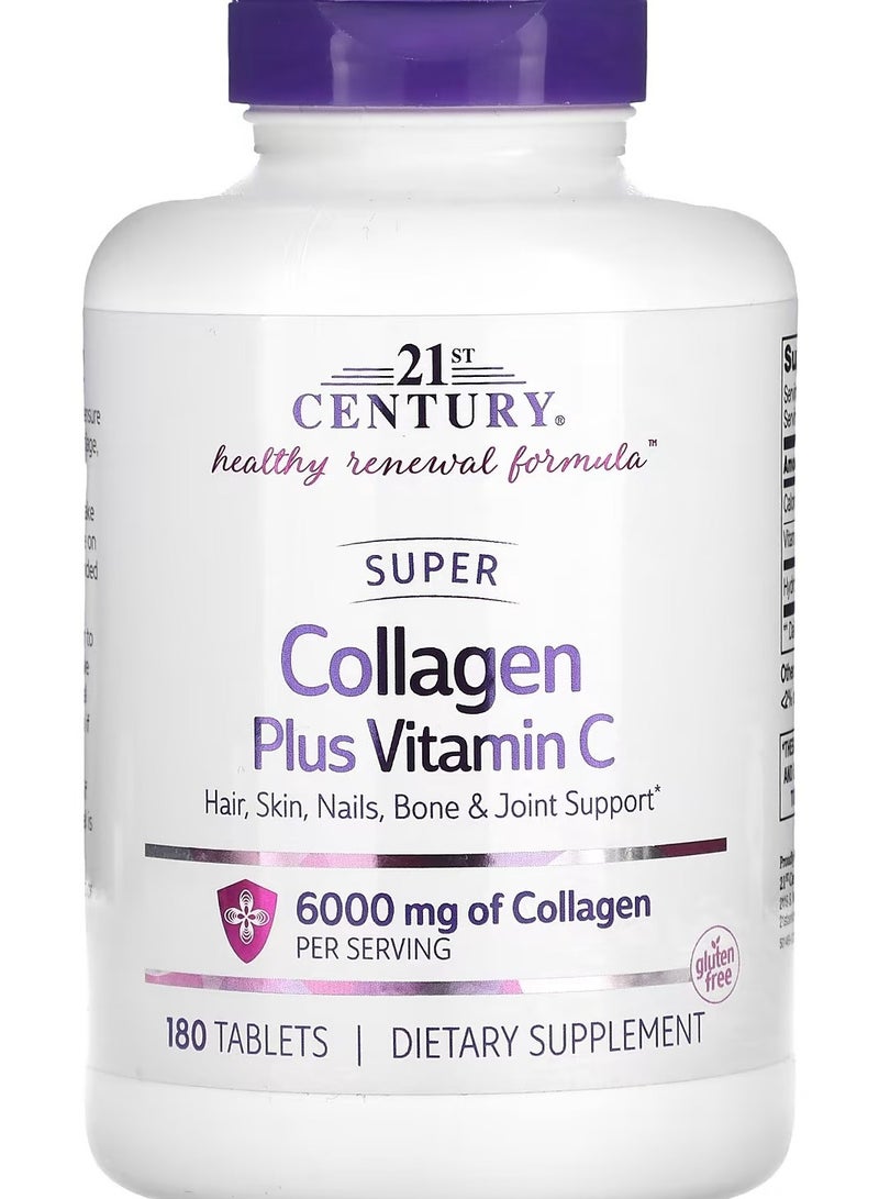 القرن الحادي والعشرون سوبر كولاجين بلس فيتامين سي، 180 قرصًا - Image 1