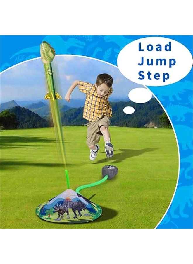 Dinosaur Toy Rocket Launcher for Kids - Launch Up to 100 Ft, 4 Rockets, Outdoor Outside Toys for Kids, Dinosaur Toys, Birthday Gifts for 3 4 5 6 7 8-12 Year Old Boys Girls - Image 4