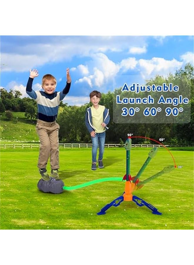 Dinosaur Toy Rocket Launcher for Kids - Launch Up to 100 Ft, 4 Rockets, Outdoor Outside Toys for Kids, Dinosaur Toys, Birthday Gifts for 3 4 5 6 7 8-12 Year Old Boys Girls - Image 3