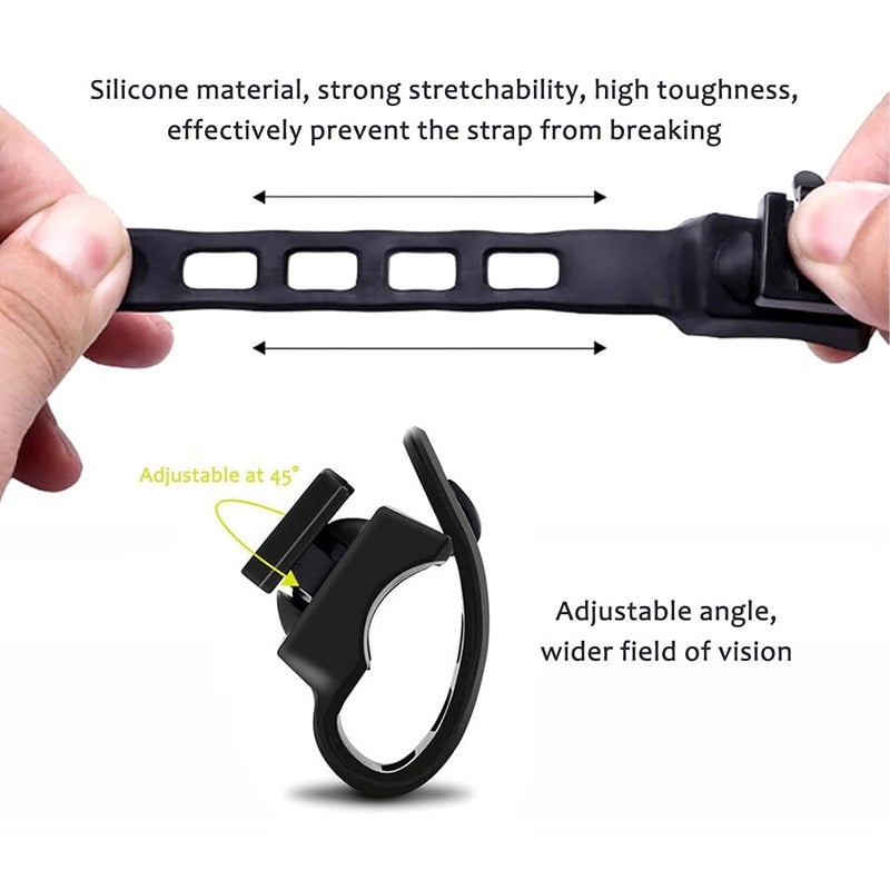 Tail Light Mount Strap - Cycling Light Strap, Strap Mount Cycling Taillight | Silicone Taillight Holder with Bracket, Adjustable Light Mount Band Replacement, Taillight Fixing Strap for bicyclee - Image 5