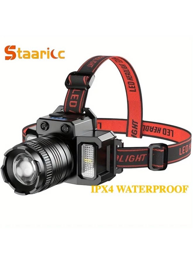 Staaricc LED Sensor Headlamp IPX4 HXP50 COB Rechargeable Head Mounted Flashlight 1pc - Image 2
